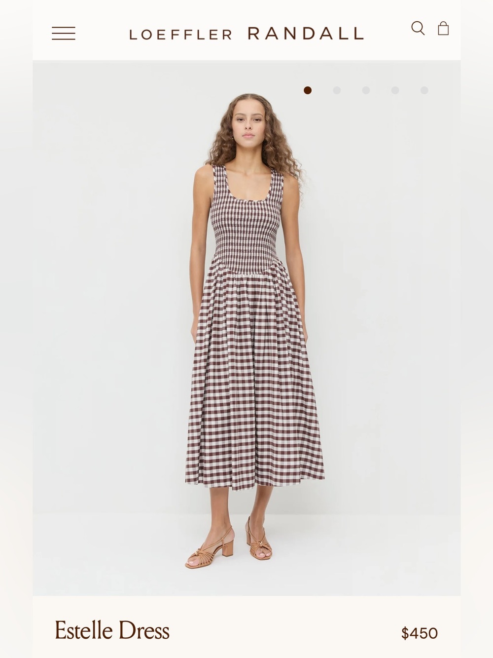 Loeffler Randall Brown and White Gingham Dress - Picture 6 of 6